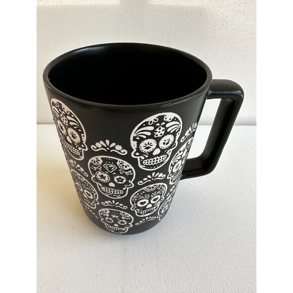 Better Living Mug Skull Skeleton Halloween Black Ceramic 16oz New - Picture 2 of 7